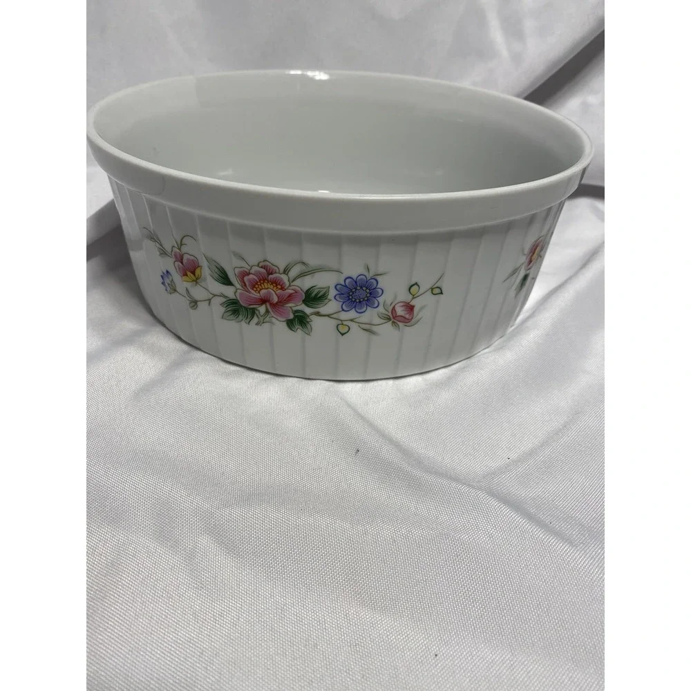 spring night vintage‎ oven to table bake ware bowl casserole dish 7827 floral